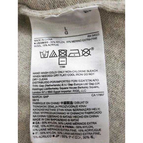 Gap~Woman Size L~Gray Long Delves Button-Up Sweater Cardigan, Pockets Wool Blend - Picture 5 of 14